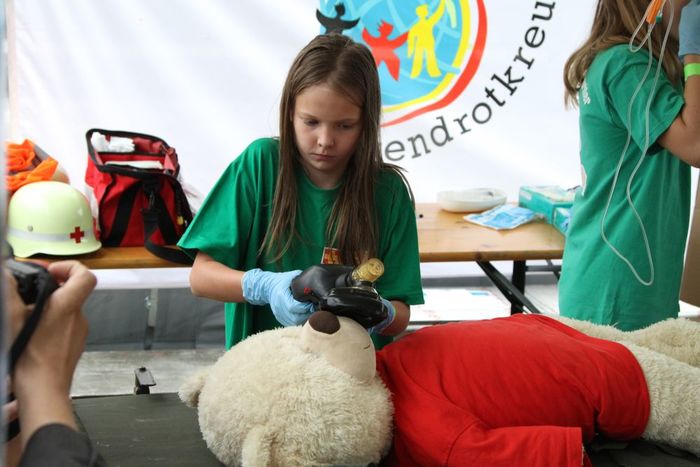 An Teddy lässt sich Erste Hilfe perfekt erproben